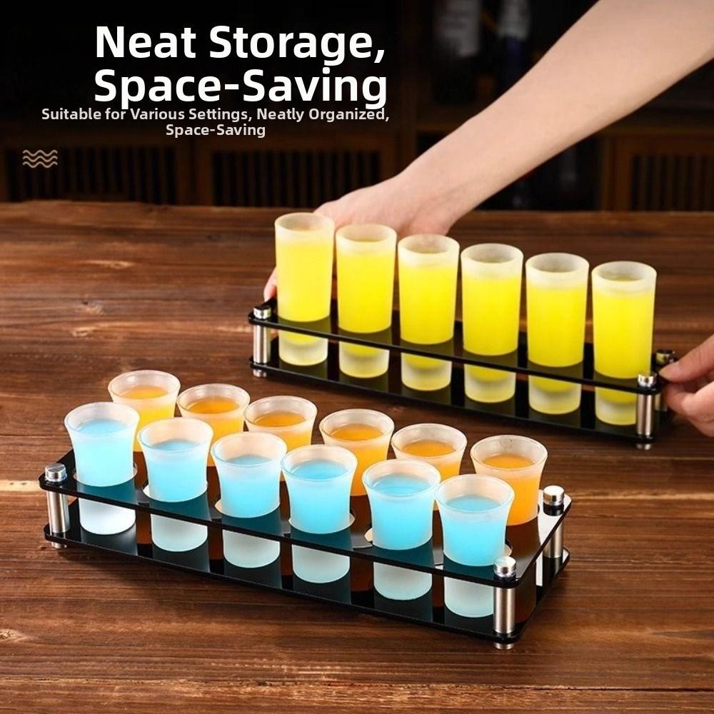 38mm Shot Glasses Holder 6/12Hole Cup Serving Tray Acrylic Cup Holder Restaurant Service