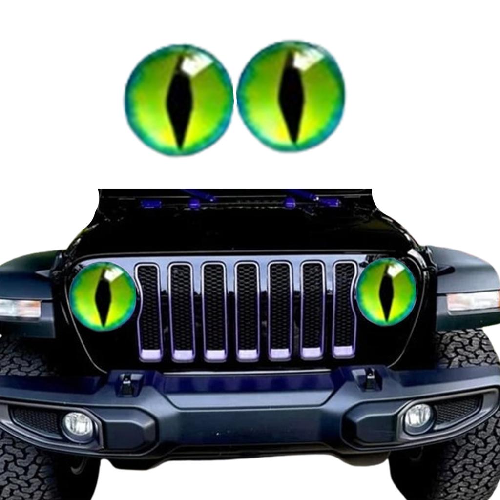 Наклейки на фары с глазами зверя, наклейки с глазами для фар джипа, наклейка на круглую фару, наклейка на фару с 3D стереоглазами, наклейка на фару с круглым глазом