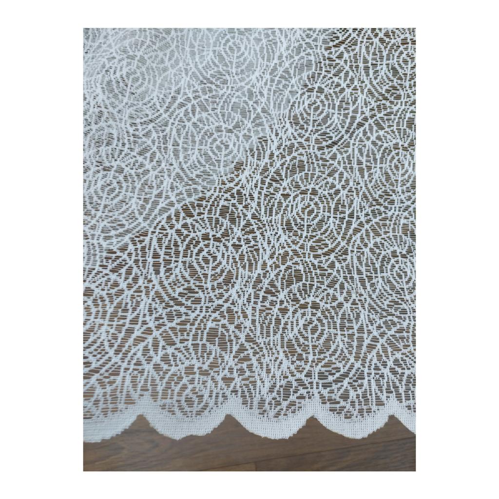 Специальный вязаный текстурированный занавес из тюля Cruve - включая бусины, 200x260, галстук, 1/4