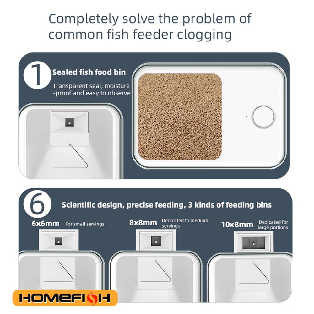 WiFi Smart Автоматическая кормушка для аквариумных золотых рыбок, 100 мл, большая емкость, управление через приложение, записи кормления, напоминание о кормушке для рыб