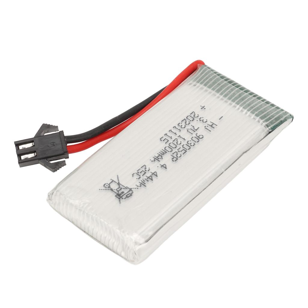3.7V 1200mAh Lithium Battery Lithium Polymer Ion Battery with SM Black Plug for X5SW Quadcopter 25C