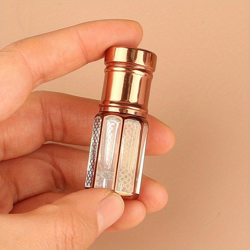 4pcs/set Refillable Golden Essential Oil Roller Bottle Perfume Bottle Glass Roll-On Essential Oil Bottle Cosmetics Container