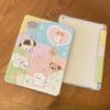 For iPad Pro12.9 Pro 11 2022/21New Cute Cat Sticker Silicone Full Cover Flat Protective Case Air Bag Tri-fold Air4/510.9 Air3 10.5 With Pencil Holder