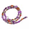 Natural Amethyst Labradorite Carnelian Gemstone Smooth Beads Necklace 17" UB3255 UB-3255