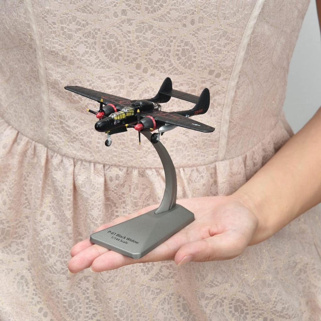 NUOTIE Black Widow Widow In Black Metal Fighter Model World War II Diecast Metal Model Military Collectibles Gifts 1144 P-61B &