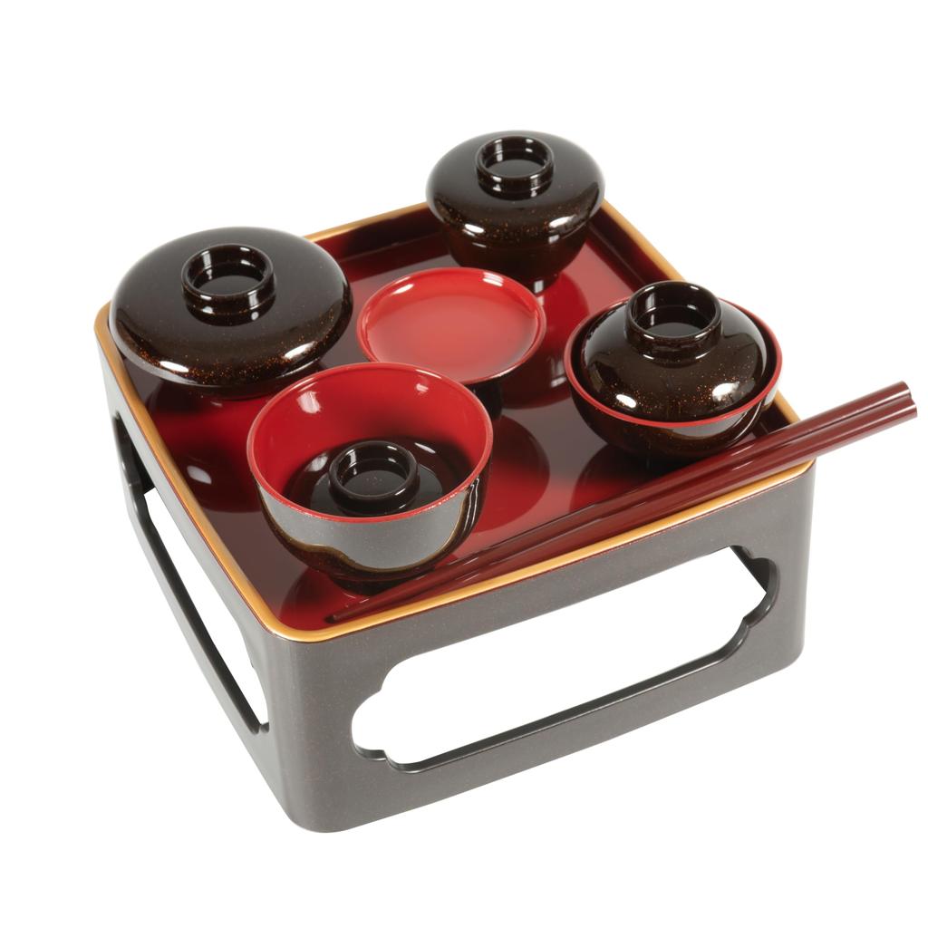 Подлинный буддийский обеденный сервиз Sanmeni Размеры для буддийского алтаря Лакированная посуда Yamanaka Сделано в Японии Духовный сервиз для подношений Буддийский сервиз для подношений