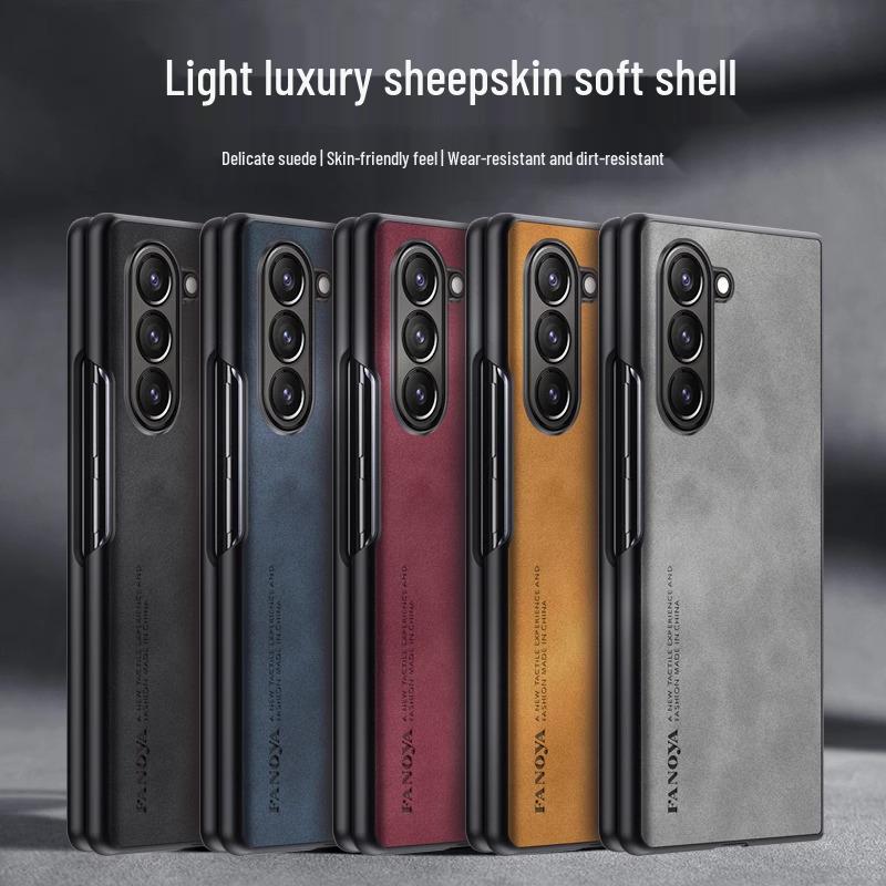 Чехол Samsung Z Fold 7 с текстурой овечьей кожи - Мягкий, Складной, Защита от царапин
