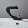 Белый/Белое золото/Черное золото Латунный смеситель для раковины в ванной комнате Креативный смеситель для умывальника Горячий и холодный смеситель для раковины Одинарная ручка
