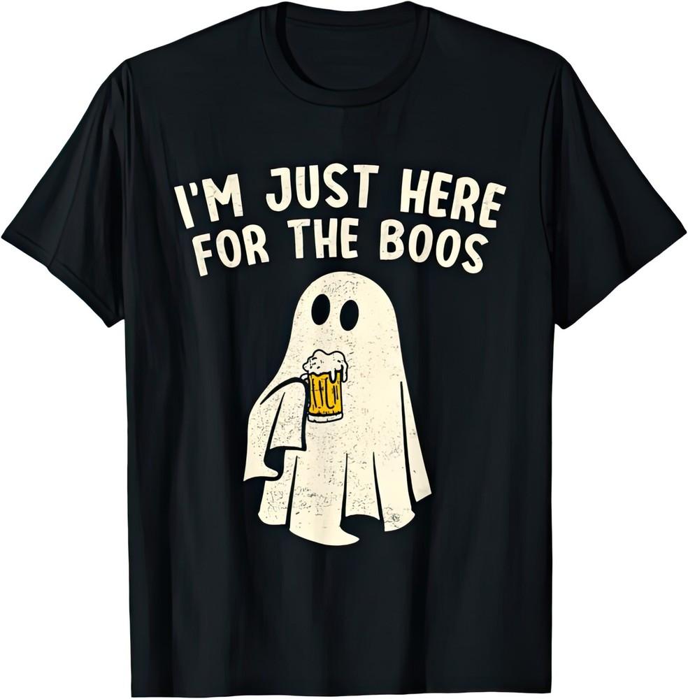 I'm Just Here For Boos Ghost Halloween Horror Beer Drinking T Shirt
