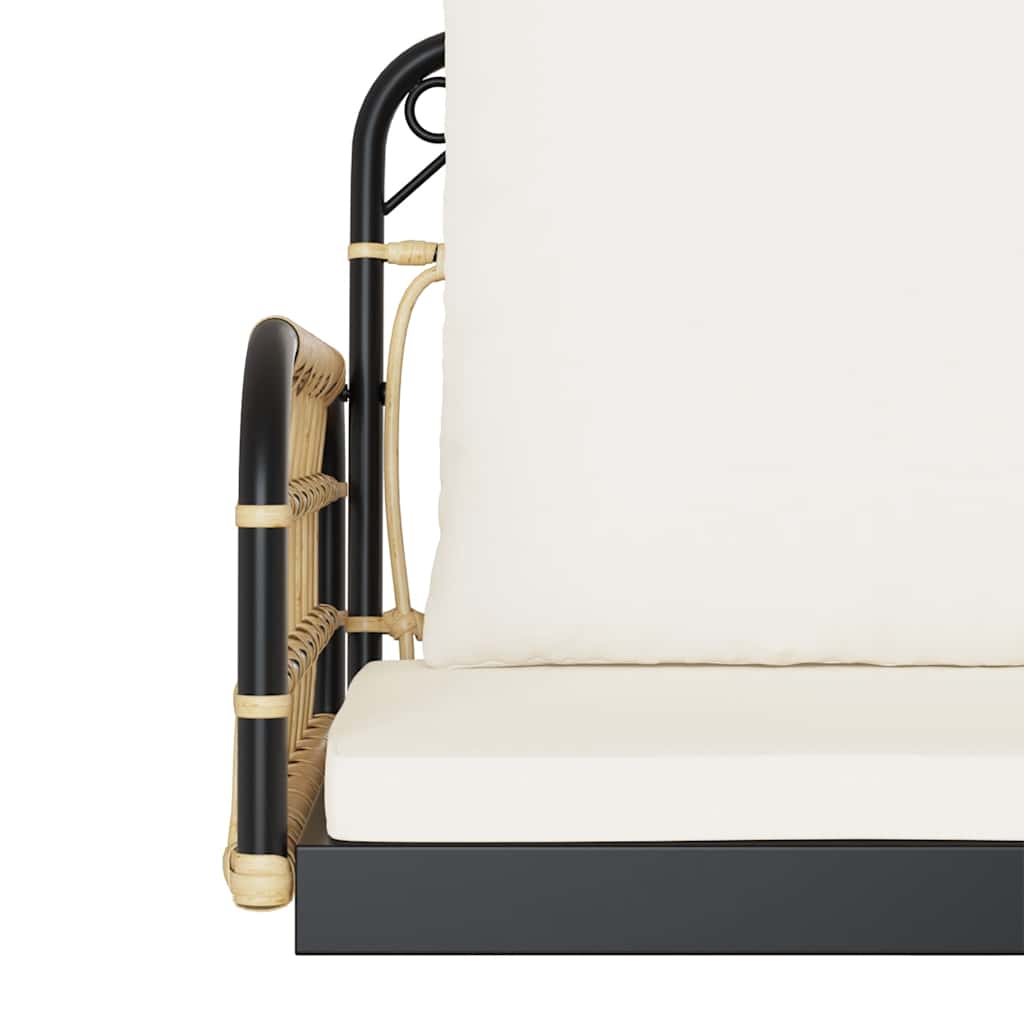 Hanging Chair with Cushion 63x58x39 cm Poly Rattan and Steel