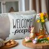 Easter Floral Pillowcase Linen Letter Printing Sofa Cover Cushion Cover Bedroom Pillowcase