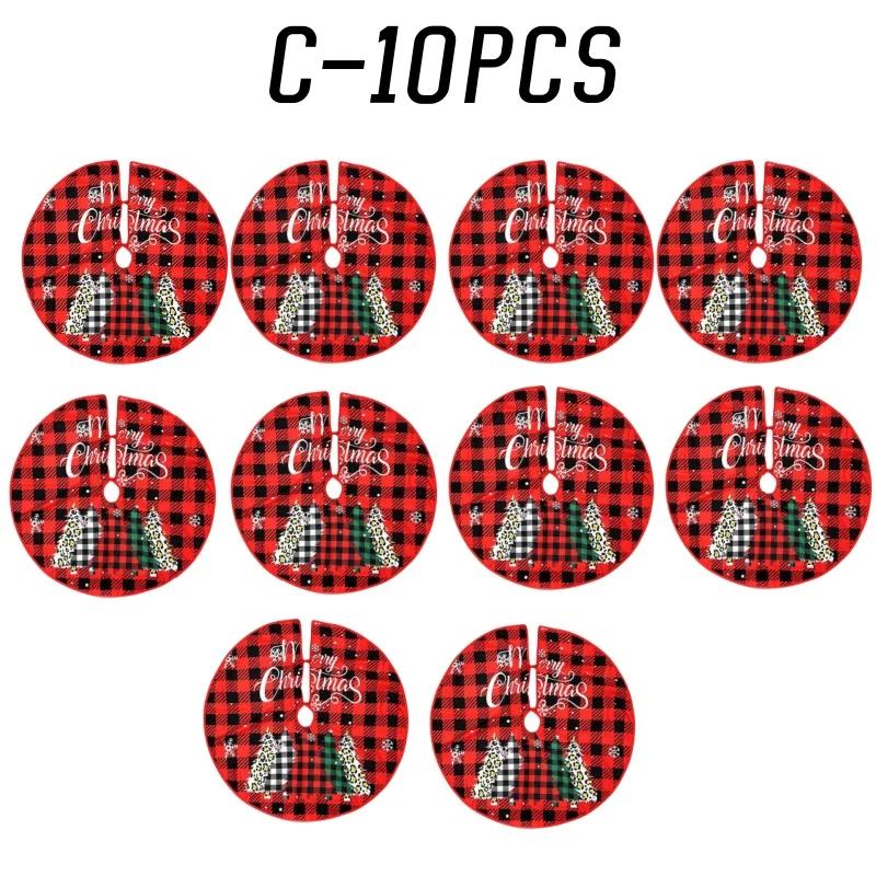 90CM Round Christmas Tree Skirt Elk Snowman Mat Christmas Decoration Parlor Carpet Home Decorations Christmas Tree Foot