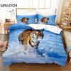Комплект постельного белья Running Tiger, пододеяльник, комплект постельного белья с 3D-печатью, комплект постельного белья размера Queen, модный дизайн