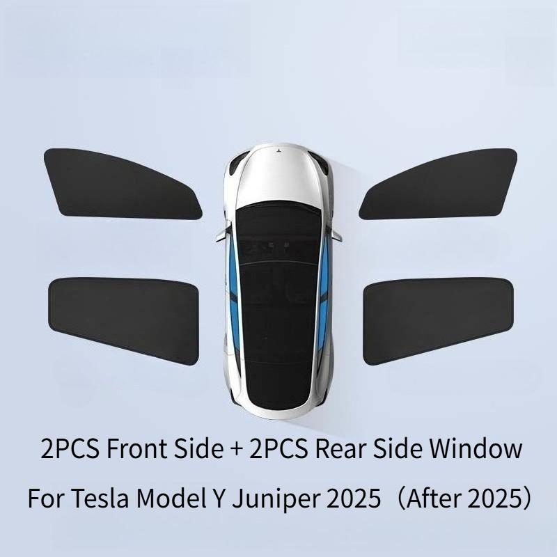 Для Tesla Model Y Juniper 2025 Автомобильная боковая оконная солнцезащитная шторка Летняя защита от солнца Солнцезащитный чехол УФ-защита Автомобильная шторка для приватности
