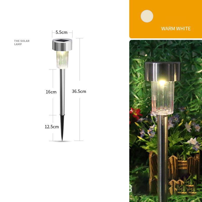 Мини-солнечные светодиодные садовые фонари из нержавеющей стали, уличные солнечные фонари для дорожек, дворовые ландшафтные фонари