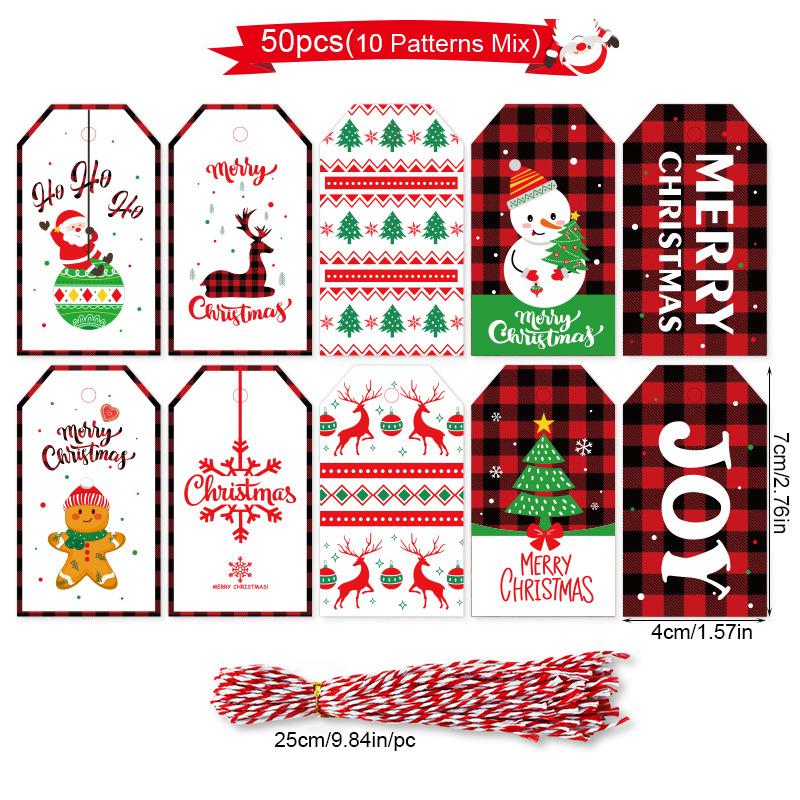 Рождественская елка Подарочная карта для вечеринки Украшения Главная Счастливого Рождества Спасибо Бирки из крафт-бумаги