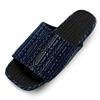 Edoten Room Made In Japan with Misugi Black Charcoal Tatami Open EVA Enshu Indigo Sashiko Sashiko Rain Kasuri Pattern Large Size LL Men's Slippers,