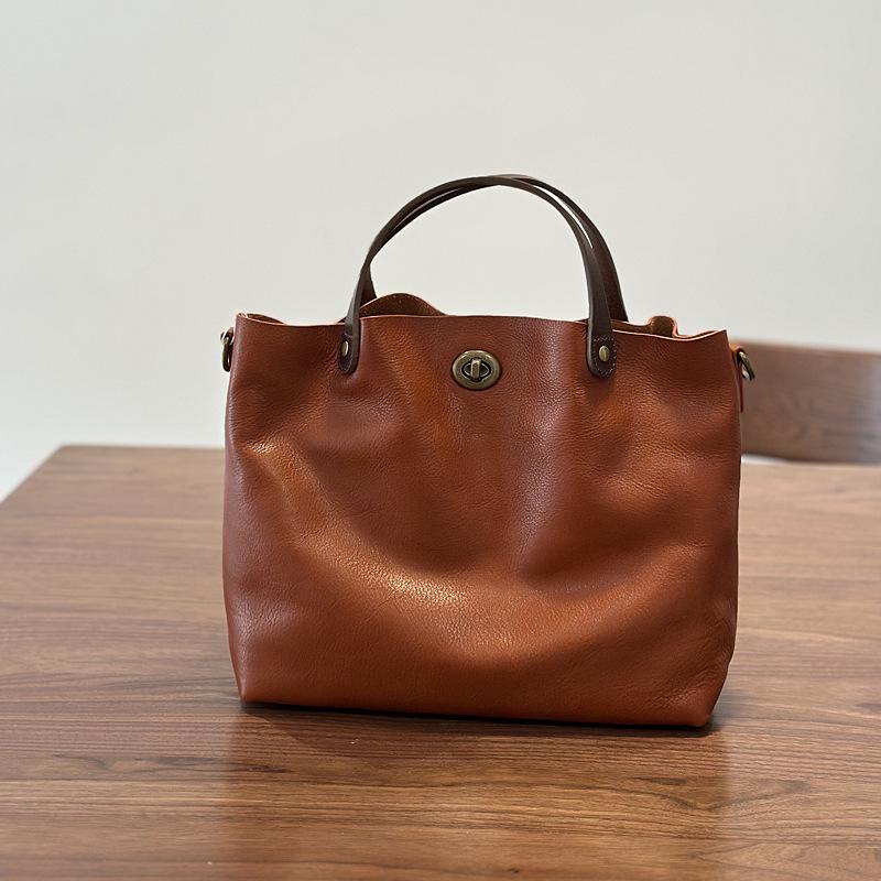 Весенне-летняя женская сумка из натуральной кожи коры дерева - винтажная сумка на плечо и кроссбоди с замком.