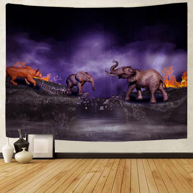 Лошадь искусство пейзаж гобелен настенный геометрический гобелен в стиле хиппи домашний декор комнаты эстетическое украшение