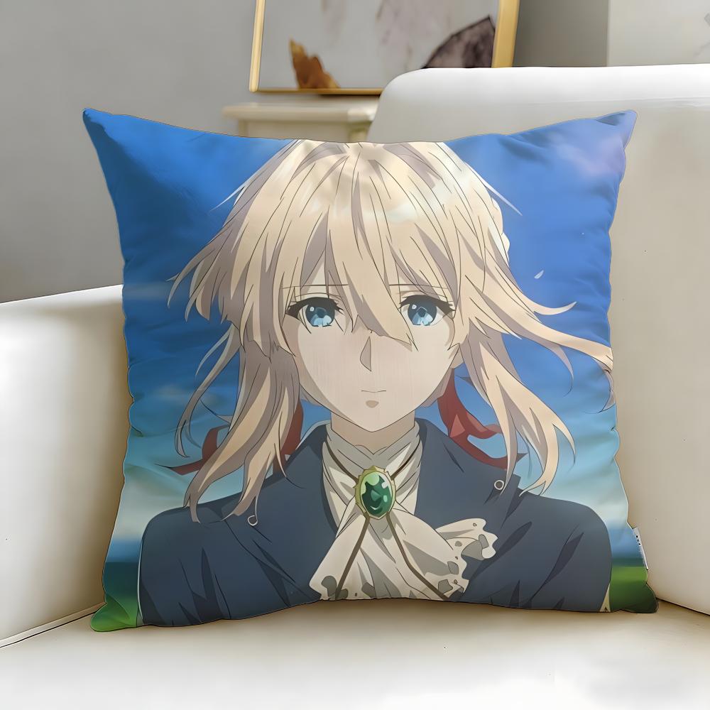 Классический аниме-чехол для подушки Violet Evergarden Мягкий Легко стирающийся Наволочка Универсальный для Дивана Кровати Путешествий и Офиса