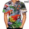 Повседневная мужская футболка с коротким рукавом с принтом в виде разноцветного попугая на 3D-принте