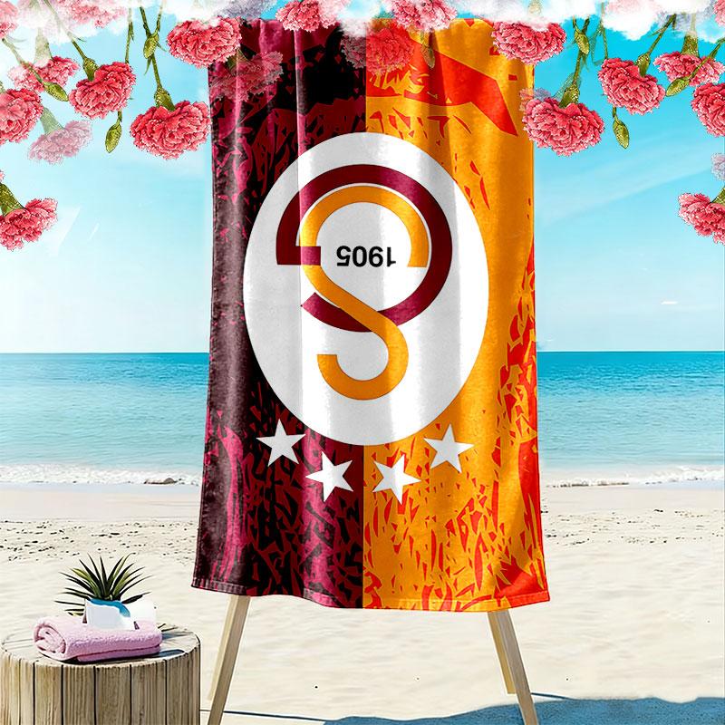 Пляжное полотенце с принтом Galatasaray SK, Большое мягкое быстросохнущее полотенце для пляжа, кемпинга, плавания