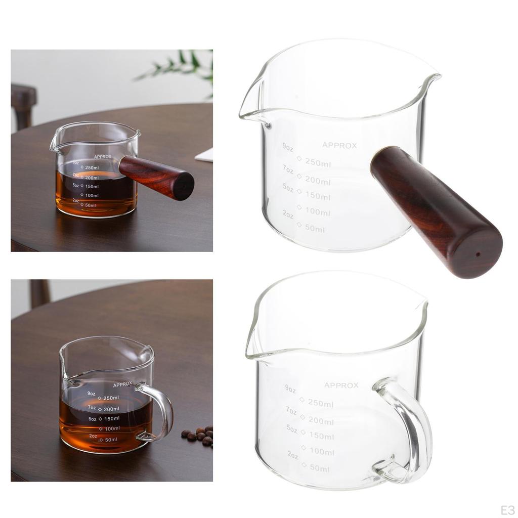 Мерный стеклянный кувшин для эспрессо, аксессуары для чашек, двойной носик, универсальный графин