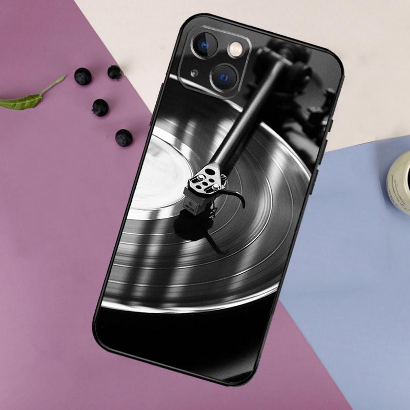 Vinyl Record Music Phone Case For iPhone 11 12 13 14 16 15 Pro Max Mini 7 8 Plus X XR XS Max Bumper Cases Cover