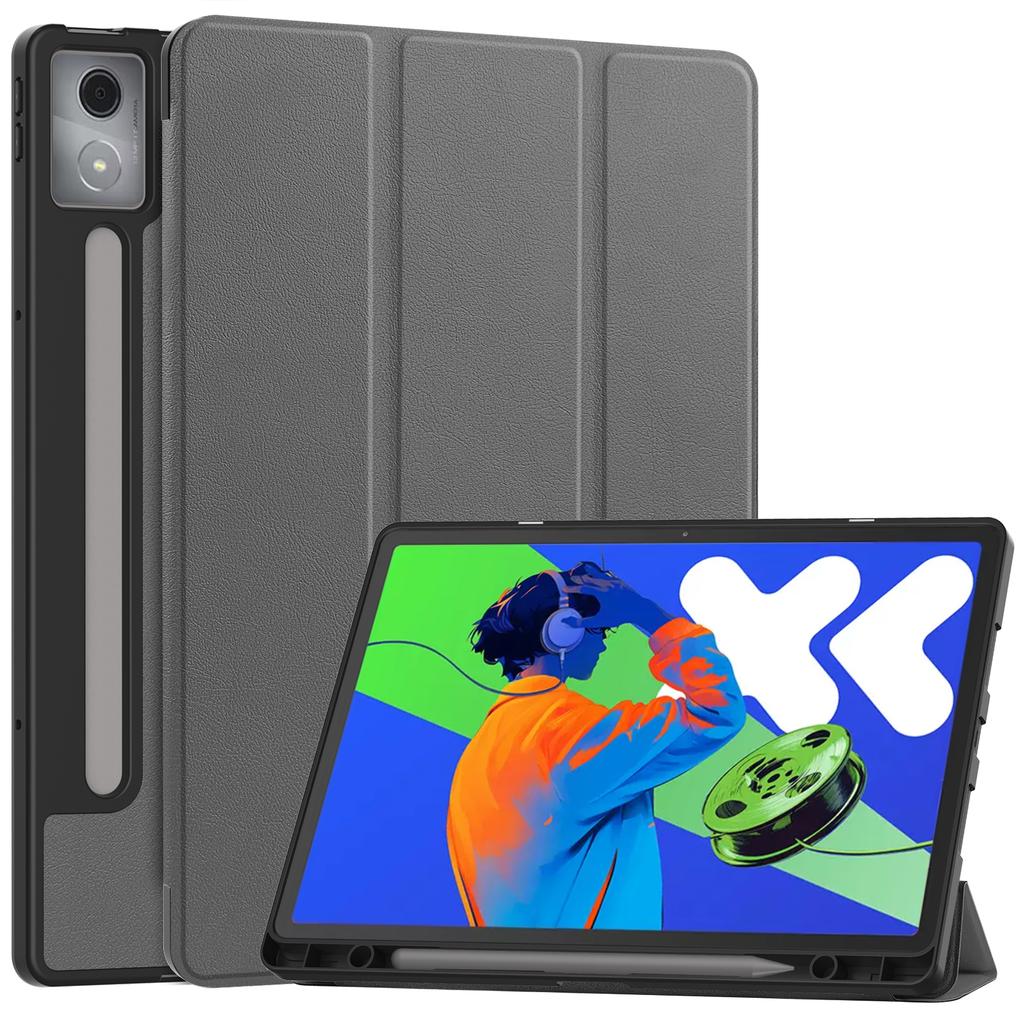 Для Lenovo Xiaoxin Pad Pro 12.7 (2025) Подставка Чехол Амортизирующий Кожаный Чехол для Планшета со Слотом для Ручки