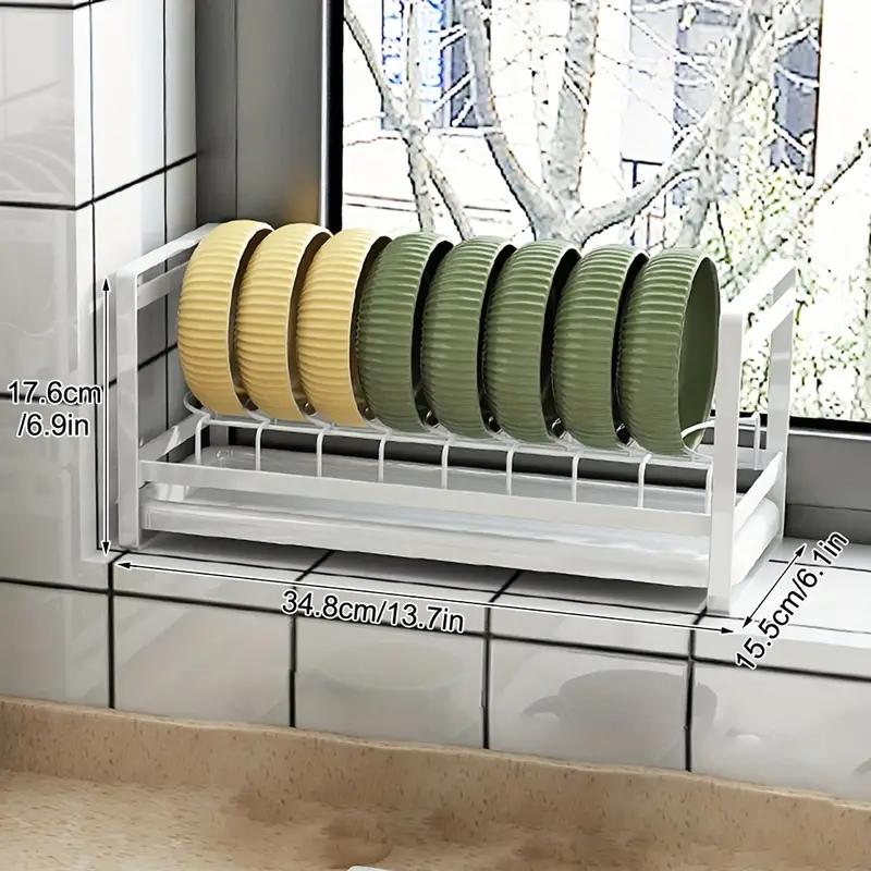 Стеллаж для сушки посуды большой емкости на столешнице, бытовой однослойный органайзер для хранения посуды, для кухонной стойки, полка для шкафа