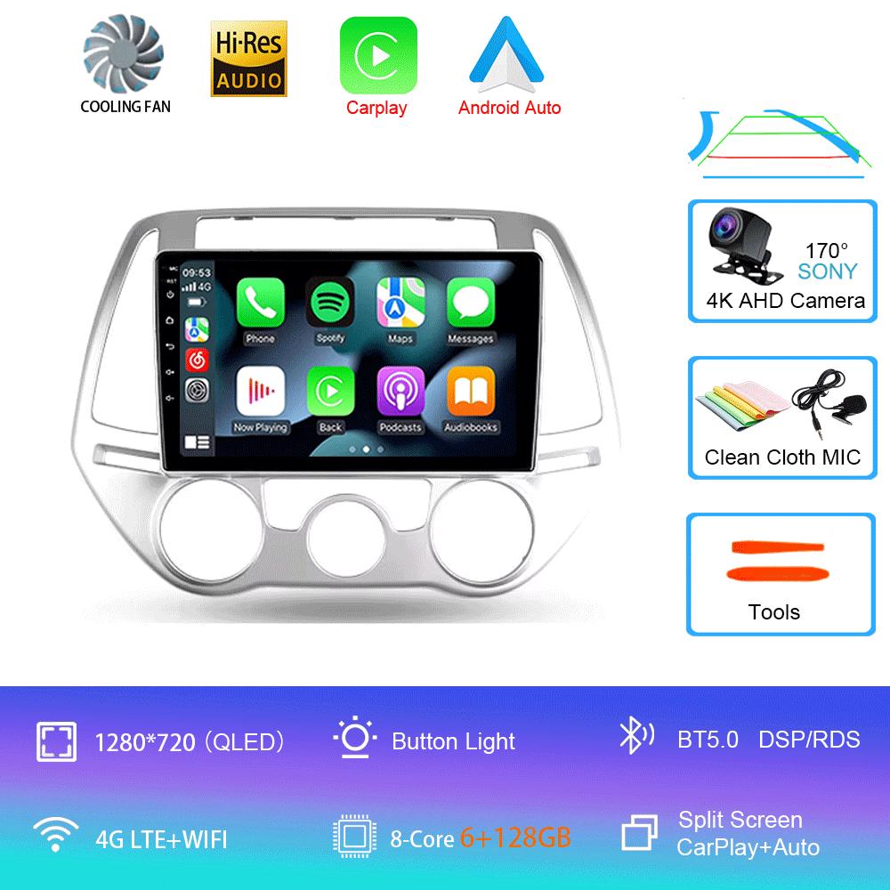 Автомобильный радиоприемник Android 14 Carplay Auto Multimedia Player для Hyundai I20 2010 2012 2013 2014 DSP Autoradio GPS Stereo 2din Head Unit