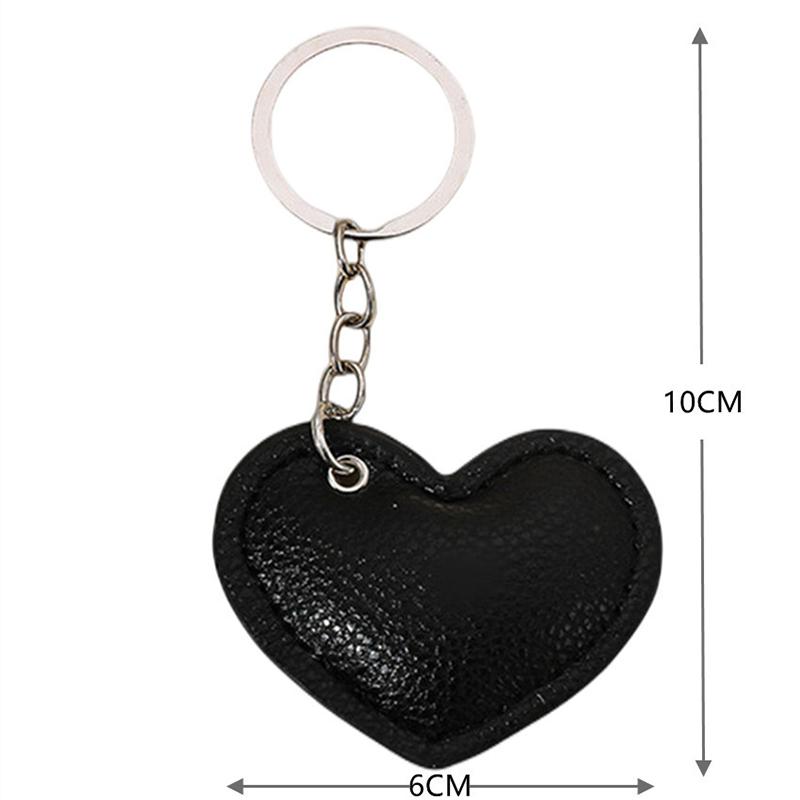 WTEMPO Couple PU Leather Heart-shaped Design Keychains Kit Heart-shaped Car Keychains & Door Keychains Valentine's Day Gifts Pendants