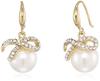 Valentine Gifts For Girlfriend/Wife: Estele 24Kt Gold Plated Zinc Brass Pearl Drop Earrings With Austrian Crystals For Girls and Women
