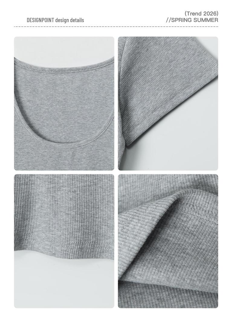 HeyHenry Women's Square Neck Slimming T-shirt - Short Sleeve, Solid Color, Casual Summer Top