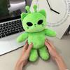 Green Kitten Plushie Dolls PP Cotton Space Cat Plushie Kids Toy Alien Cat Plush Toy  for Friends