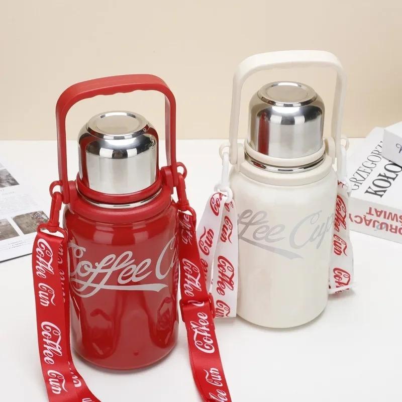 Coca-cola Same Большая емкость 316 нержавеющая сталь термос чашка для улицы портативная бутылка для воды с веревкой гидрофляга