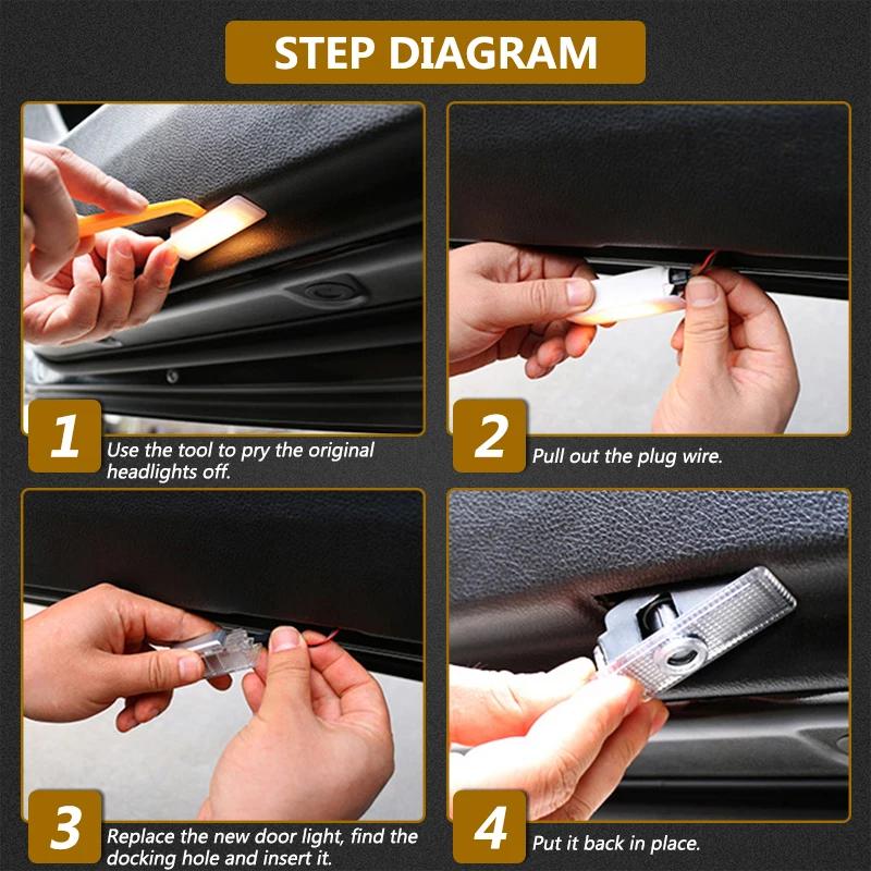 2PCS Led Car Door Ghost Light Laser Projector Welcome Lamp for Alfa Romeo Stelvio Mito Giulietta Giulia Shadow Ambient Lamps zl9