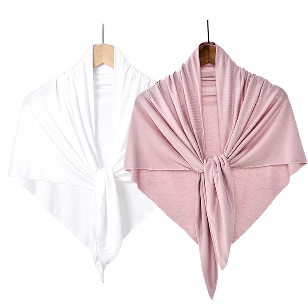 Solid Color Cotton Triangle Scarf Muslim Hijab Shawls Woman Soft Wraps Lady Fashion Causal Turban Islamic Jersey Headband