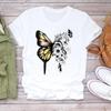 Футболка Топ Футболка Модная Одежда Унисекс Бабочка Тренд 90-х Милый Принт Леди FeУнисекс Одежда Короткий Рукав Печать Т Повседневная Мультяшная Графическая Футболка