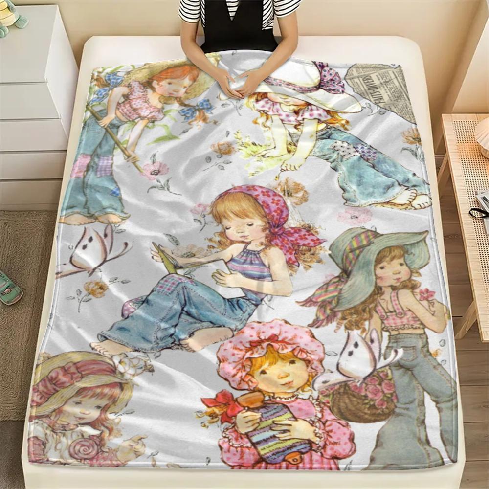 1PC Sarah Kay Print Flannel Blanket, High quality Comfortable for All Seasons, Home Decor, Warmth and Comfort, Perfect for Christmas Gifts145
