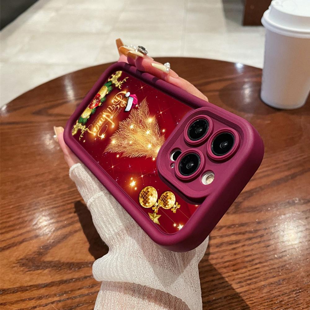 N117 Новогодние Счастливого Рождества арт Мягкие чехлы для телефонов Angel Eyes для iPhone 16 15 14 13 11 Pro Max 8 7 6s Plus 12 mini XR XS Max SE Противоударный чехол