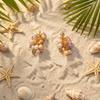 Серьги-подвески с имитацией жемчуга и хрустальными бусинами-виноградом для женщин Белые смоляные серьги-морские звезды Бохо Летние украшения для отпуска Подарок