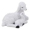 Sheep Figurines Rustic Style Distressed Look Resin Material Decorative White Lamb Ornament for Farm