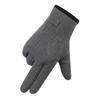 Double Sided Plush Finger Gloves Suede Fabric Warm Gloves New Touch Screen Gloves  Men's Style