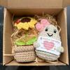 2Pcs Positive Energy Cucumber with Sunflower Pot Kit Home Room Decor Funny Handmade Knitted Potatoes Wool Doll Christmas Gifts