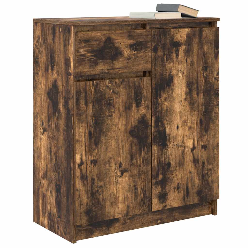Sideboard with Drawer Smoked Oak Finish 71 x 35 x 84 cm Particleboard