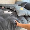 Cozy Fleece Milk Velvet Bedding Set: Double-Sided Duvet Cover and Thick Warm Sheets for Autumn/Winter - Ideal for Student Dorms
