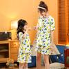 Children's Pajamas Pure Cotton Summer Girls Short Sleeve Set Parent-child Summer Cartoon Cute Home Wear
