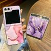 Роскошный цветной мраморный чехол для Samsung Galaxy Z Filp6 Filp5 4 3 Motorola Razr 40 Ultra Hard Pc Phone Covers