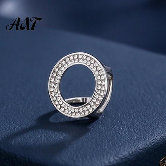 Sparkling Scarf Ring Rhinestone Round Ring, Slide Decorative Elegant Clip Fashion Holder for Women Neckerchiefs Shirts Shawls Buckle